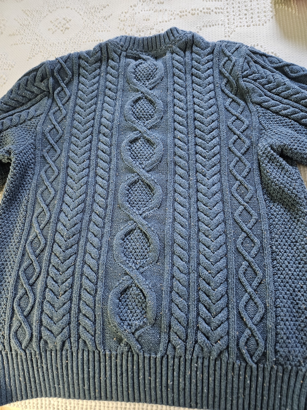 L.L. Bean Blue Cable Knit Sweater